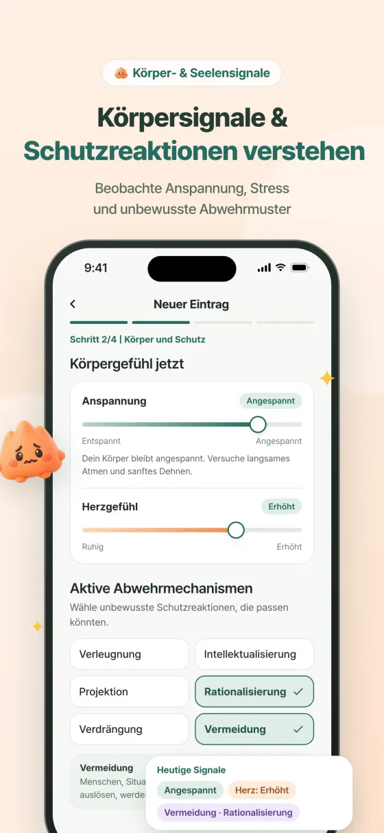Eintrag – Körpergefühl und Abwehrmechanismen